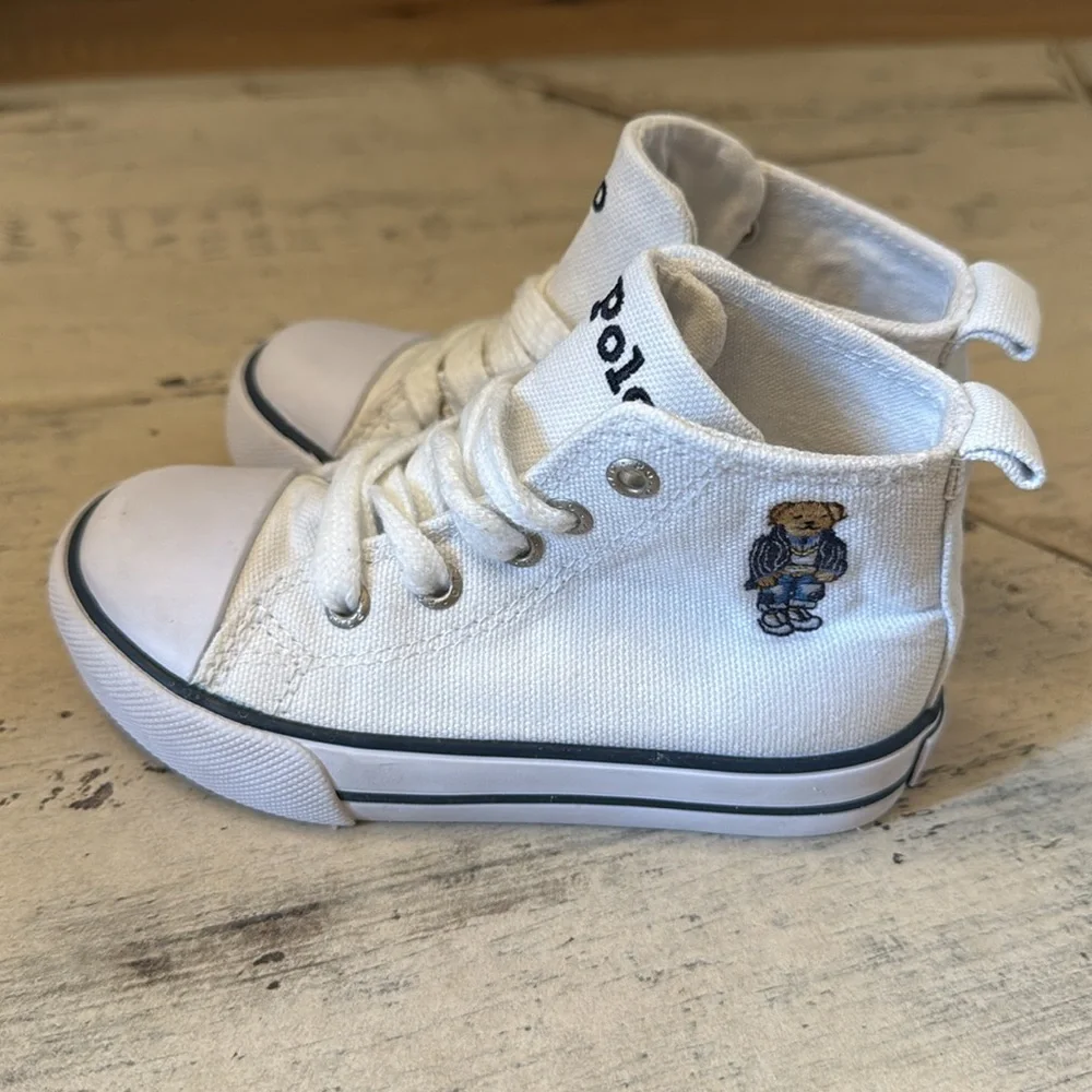 Polo by Ralph Lauren Kids White High-Top Sneakers - Picture 2 of 8